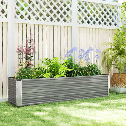 6' x 1.5' x 1.3' Galvanized Raised Garden Bed, Elevated Metal Planter Box, Light Grey Galvanized Planter Boxes at Gallery Canada