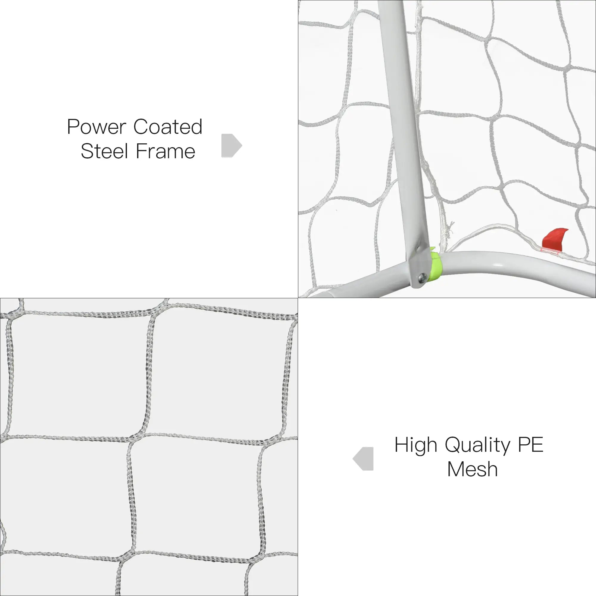 6ft x 4ft Soccer Goal Net, Metal Frame, PE Mesh, Ground Stakes, Yellow Football at Gallery Canada