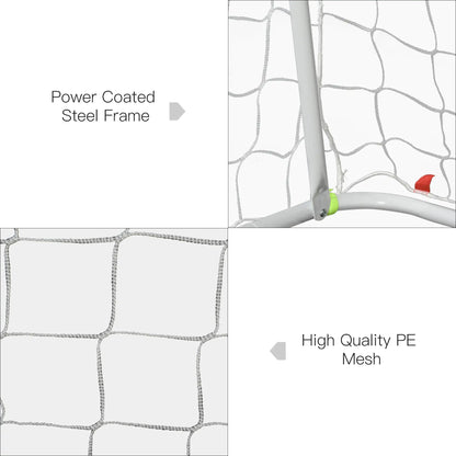 6ft x 4ft Soccer Goal Net, Metal Frame, PE Mesh, Ground Stakes, Yellow Football at Gallery Canada