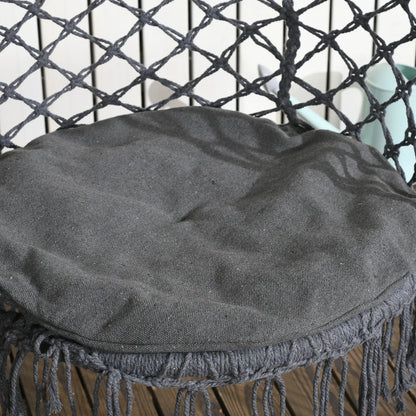 Hanging Hammock Chair, Cotton Rope with Metal Frame, Large, Dark Grey Hammock Swings at Gallery Canada