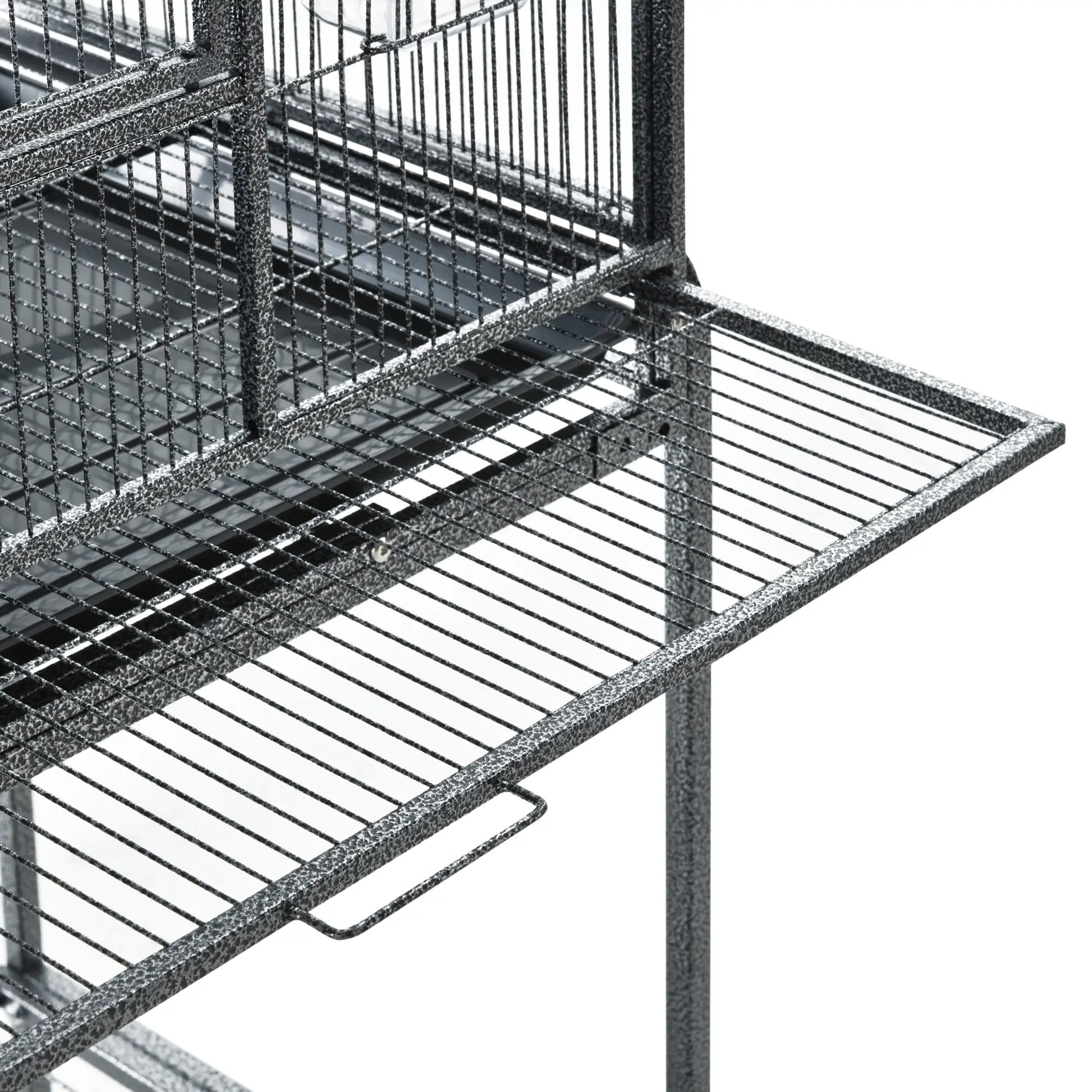 30'' Large Rolling Metal Bird Cage, Detachable Stand, Storage Shelf, Black Bird Cages at Gallery Canada