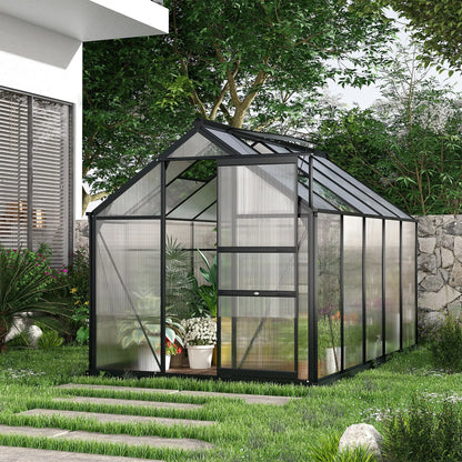 6' x 10' x 6.6' Polycarbonate Greenhouse, Walk-In Kit, Galvanized Frame, Grey Walk In Greenhouses at Gallery Canada