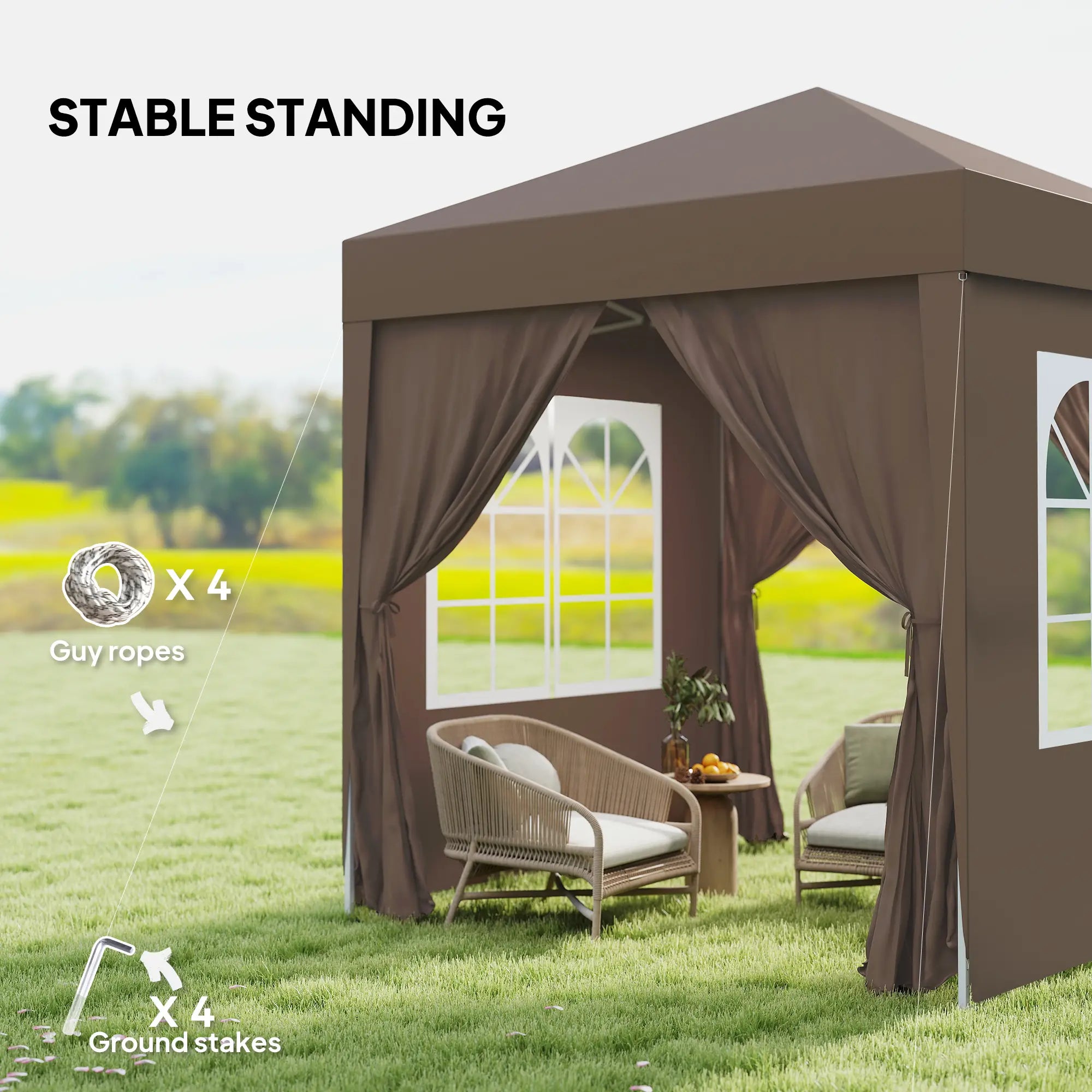 6.6'x6.6' Pop Up Canopy Tent, Instant Sun Shelter Gazebo, Coffee Pop Up Canopies at Gallery Canada