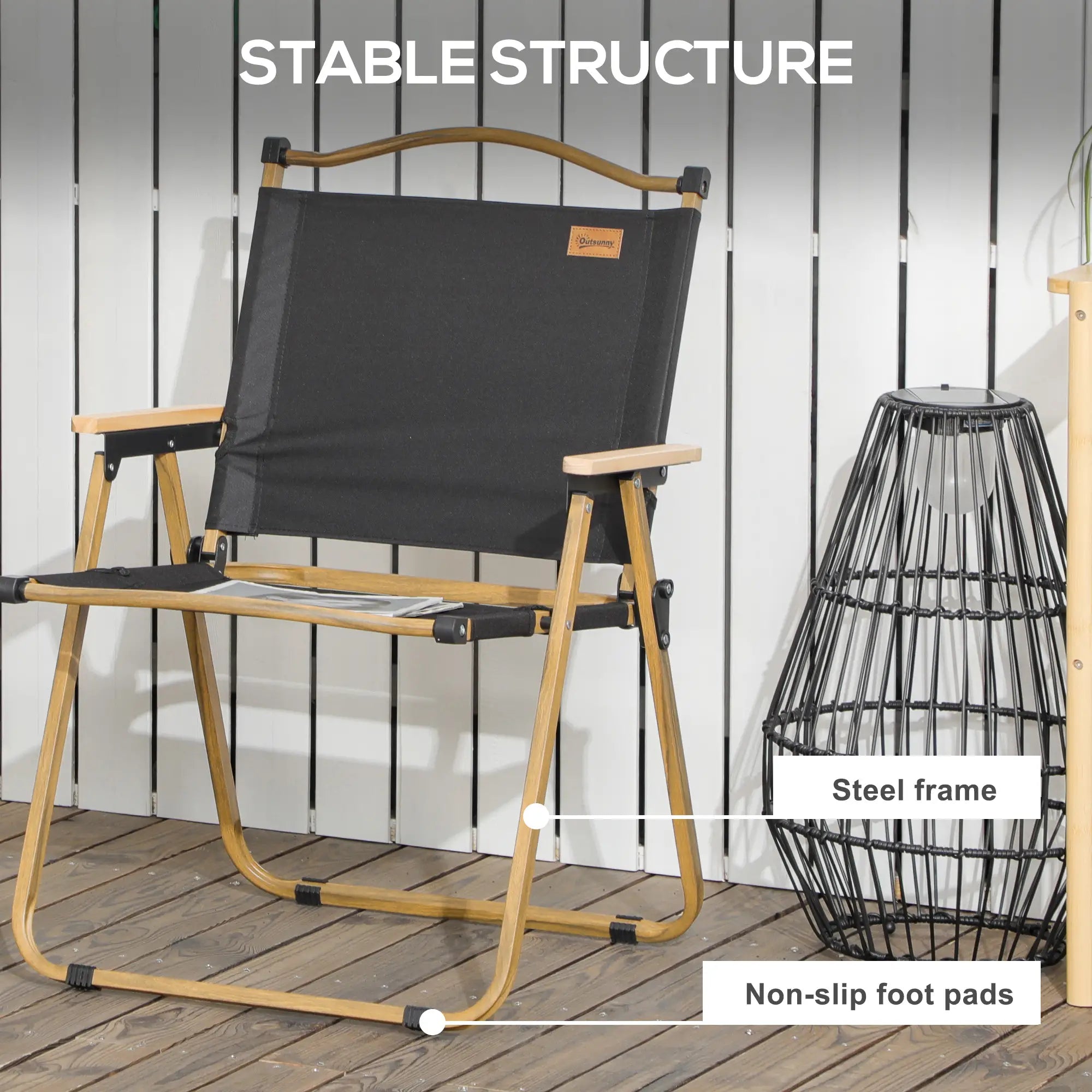 Set of 2 Lightweight Folding Camping Chairs, Portable, Black Picnic Tables & Camping Chairs at Gallery Canada