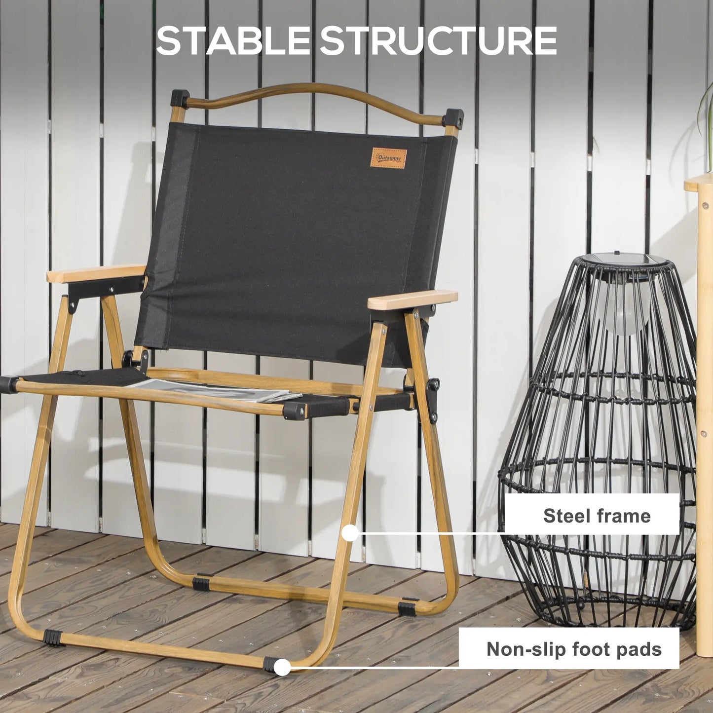 Set of 2 Lightweight Folding Camping Chairs, Portable, Black Picnic Tables & Camping Chairs at Gallery Canada