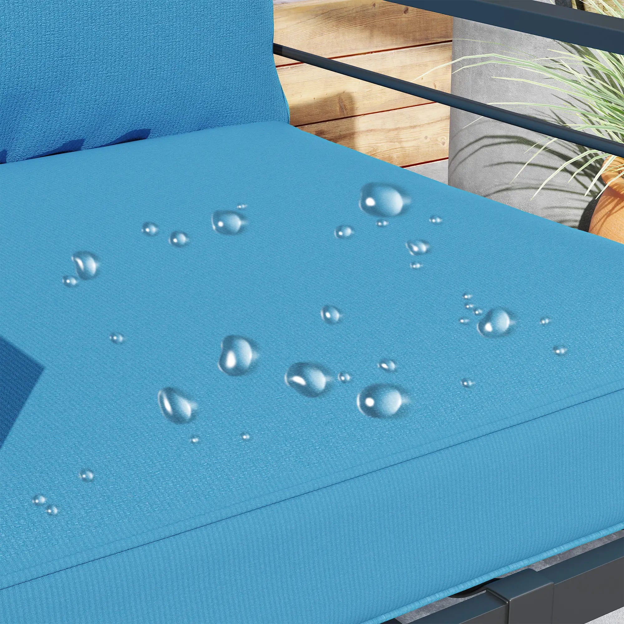 Thick Deep Seat Patio Chair Cushions, Outdoor Seat with Back Cushion, Turquoise Patio Chair Cushions at Gallery Canada