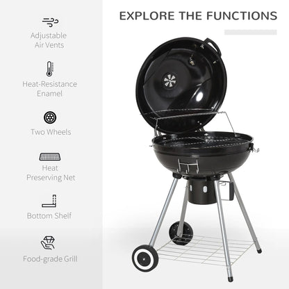 Portable Kettle Charcoal Grill, Outdoor BBQ Barbecue Charcoal BBQ Grils at Gallery Canada