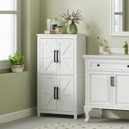 Farmhouse Bathroom Storage Cabinet, Adjustable Shelf, White Bathroom Cabinets at Gallery Canada