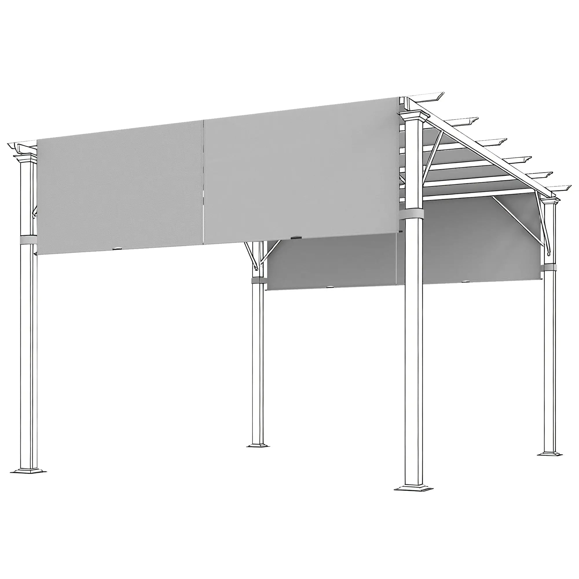 2 Pcs UV Protection Pergola Canopy, 10' x 10', Light Grey Gazebo Canopy Replacement at Gallery Canada