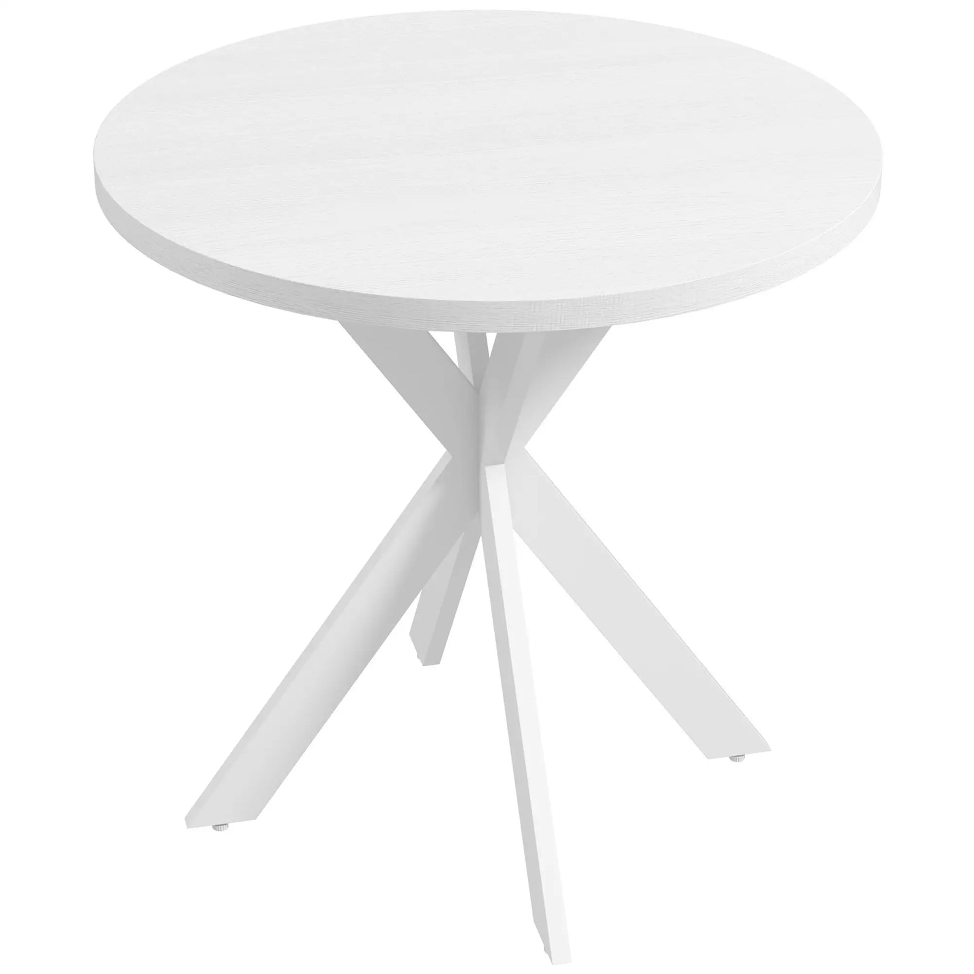 29" Round Dining Table, Steel Legs, White Dining Tables White Tabletop, White Legs at Gallery Canada