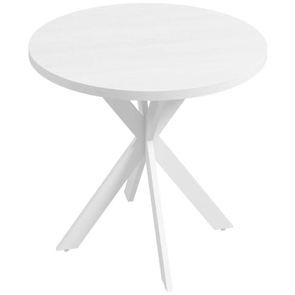 29" Round Dining Table, Steel Legs, White Dining Tables White Tabletop, White Legs at Gallery Canada