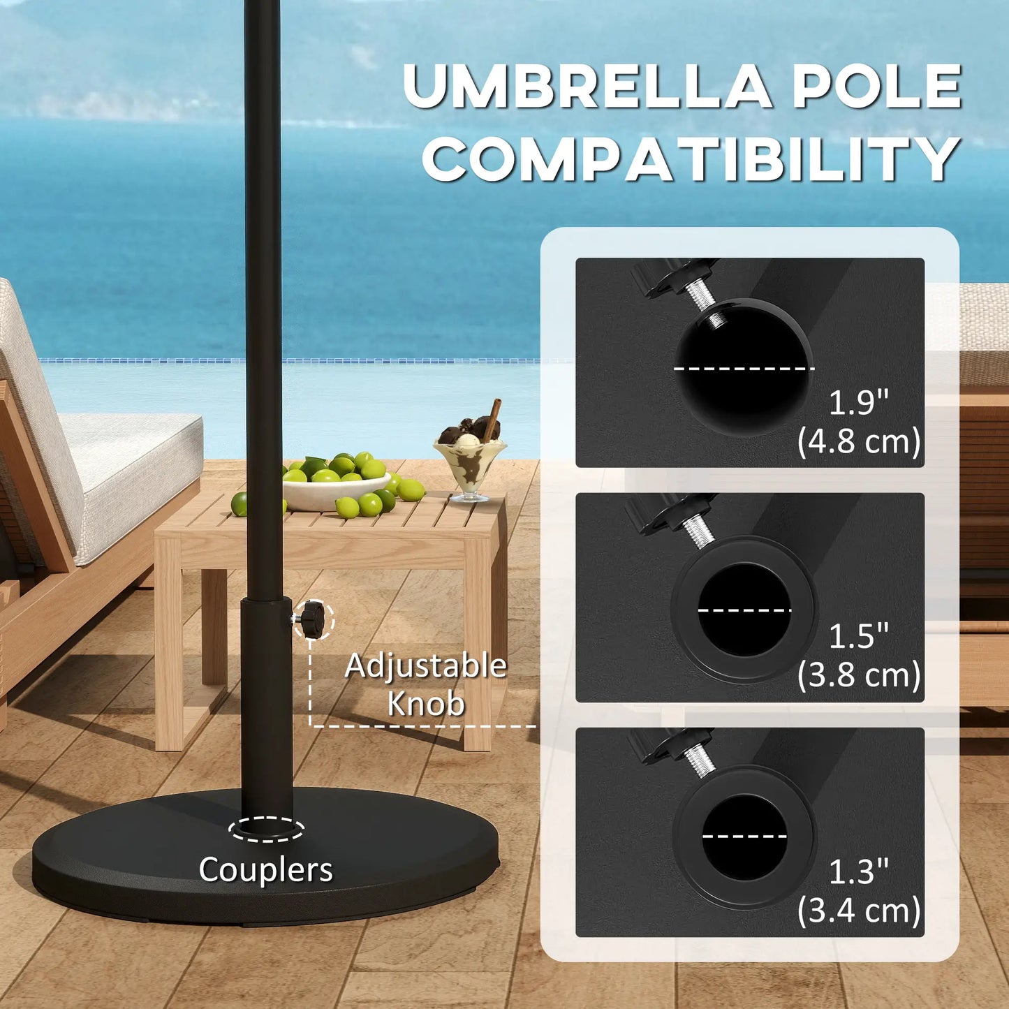 29 lbs Cement Patio Umbrella Base, 19" Heavy Duty Parasol Stand Holder Umbrella Bases at Gallery Canada