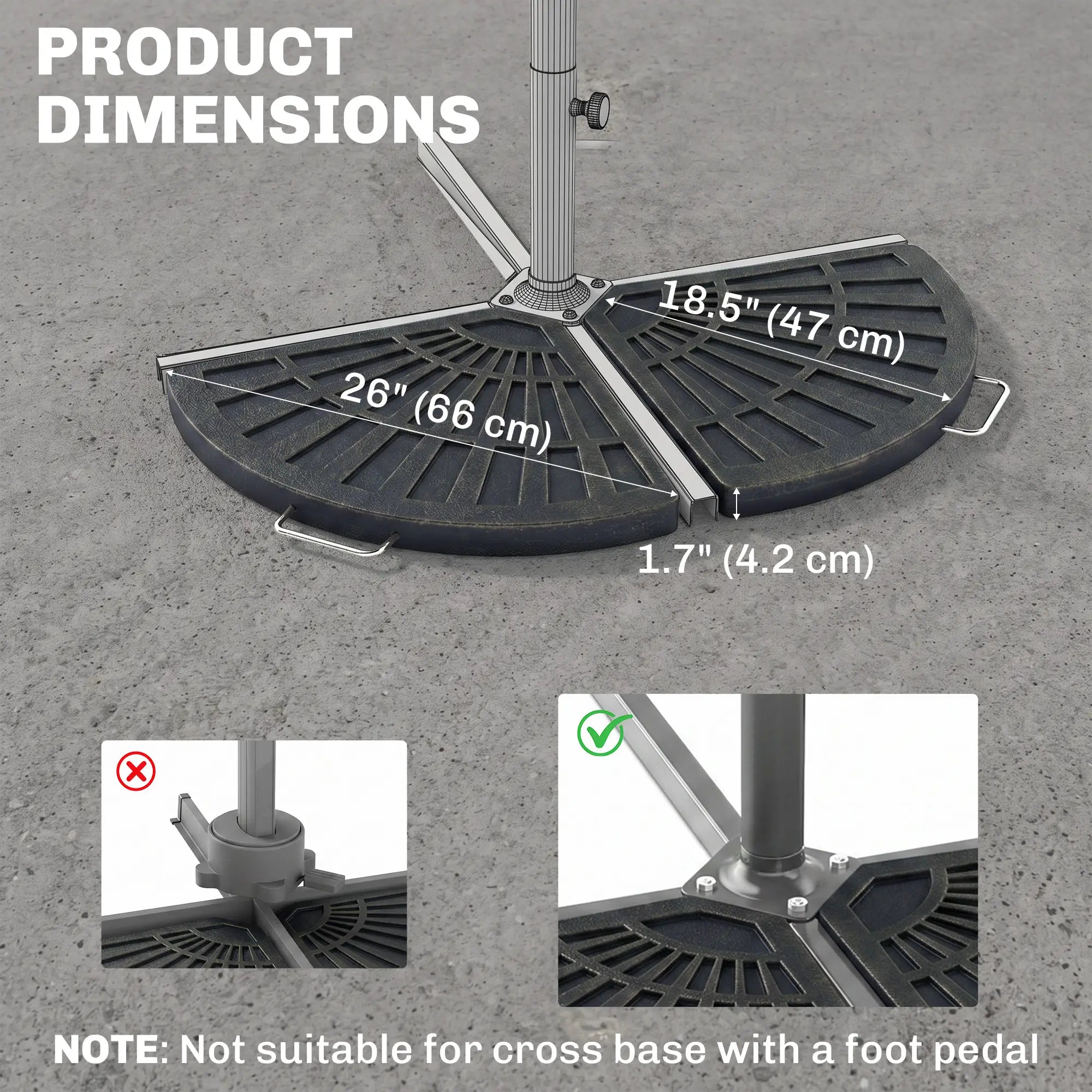 2pc Portable Umbrella Base Weights 61.6lbs, Resin, Flabelliform, Bronze Umbrella Bases at Gallery Canada