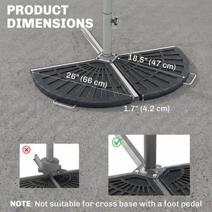 2pc Portable Umbrella Base Weights 61.6lbs, Resin, Flabelliform, Bronze Umbrella Bases at Gallery Canada