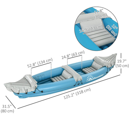 2-Person Inflatable Kayak, Foldable Fishing Boat, Aluminum Oars, Blue Water Sports & Boating Supplies at Gallery Canada