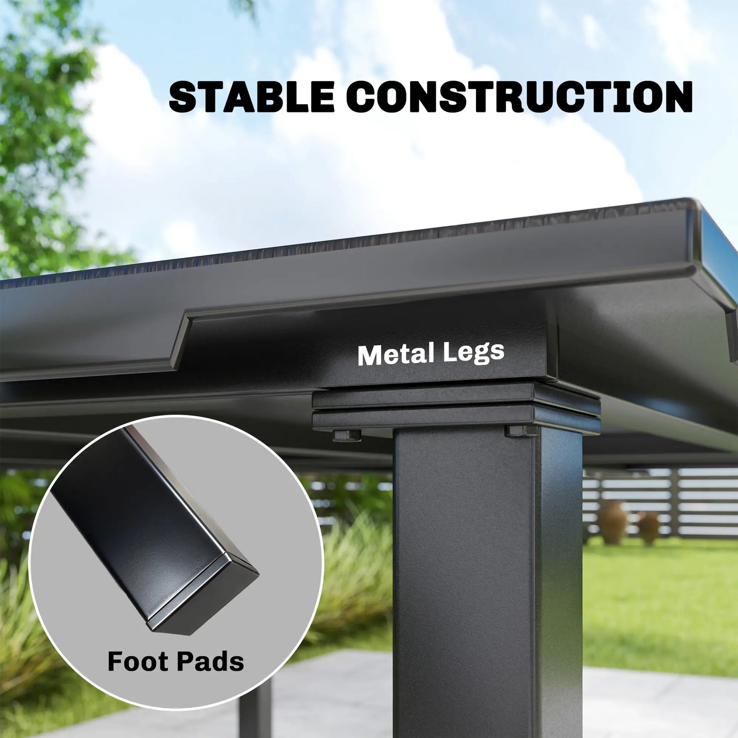 Rectangular Patio Table, HDPE Top Metal Frame, Outdoor Dining For 4 Patio Dining Tables at Gallery Canada