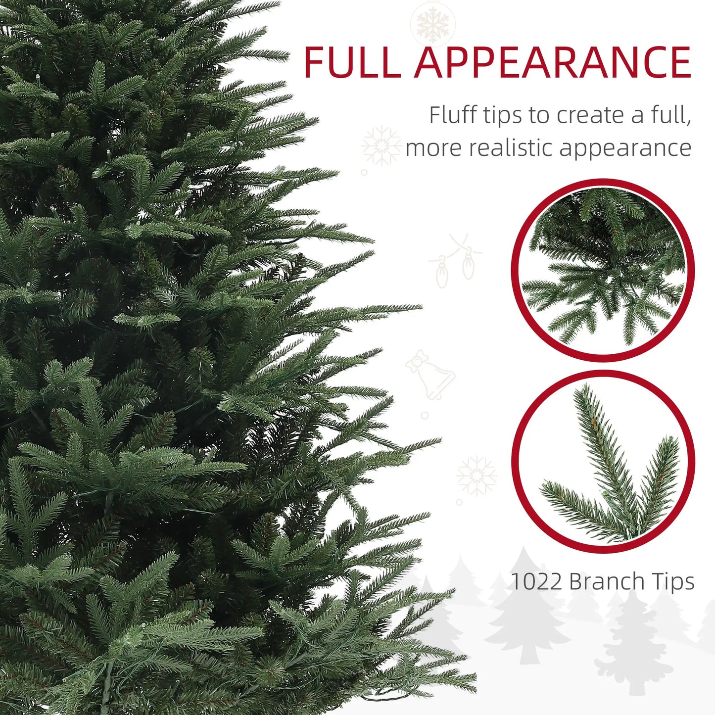 6ft Prelit Artificial Christmas Tree, Steel Base, Hinged, Warm White LED Lights Pre Lit Christmas Trees at Gallery Canada