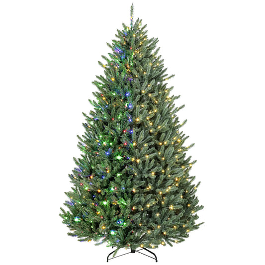 6Ft Prelit Christmas Tree, Warm White & Multi-Colour LEDs, Colorado Blue Spruce Pencil Christmas Trees Green at Gallery Canada