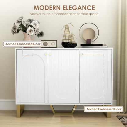 Modern Sideboard Buffet, 3 Doors, Adjustable Shelves, White Storage Cabinets at Gallery Canada
