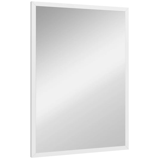 20" x 28" Miroir de Salle de Bain Blanc, Miroir Mural Rectangulaire pour Salon, Blanc