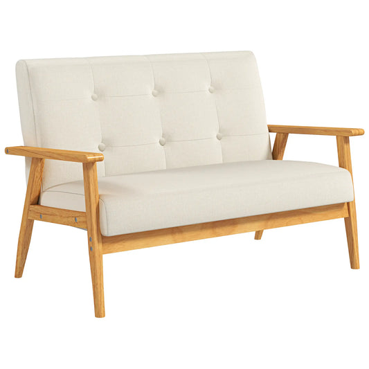 45" 2 Seat Sofa, Upholstered Two Seater Couch, Beige 2-Seater Sofas Beige at Gallery Canada