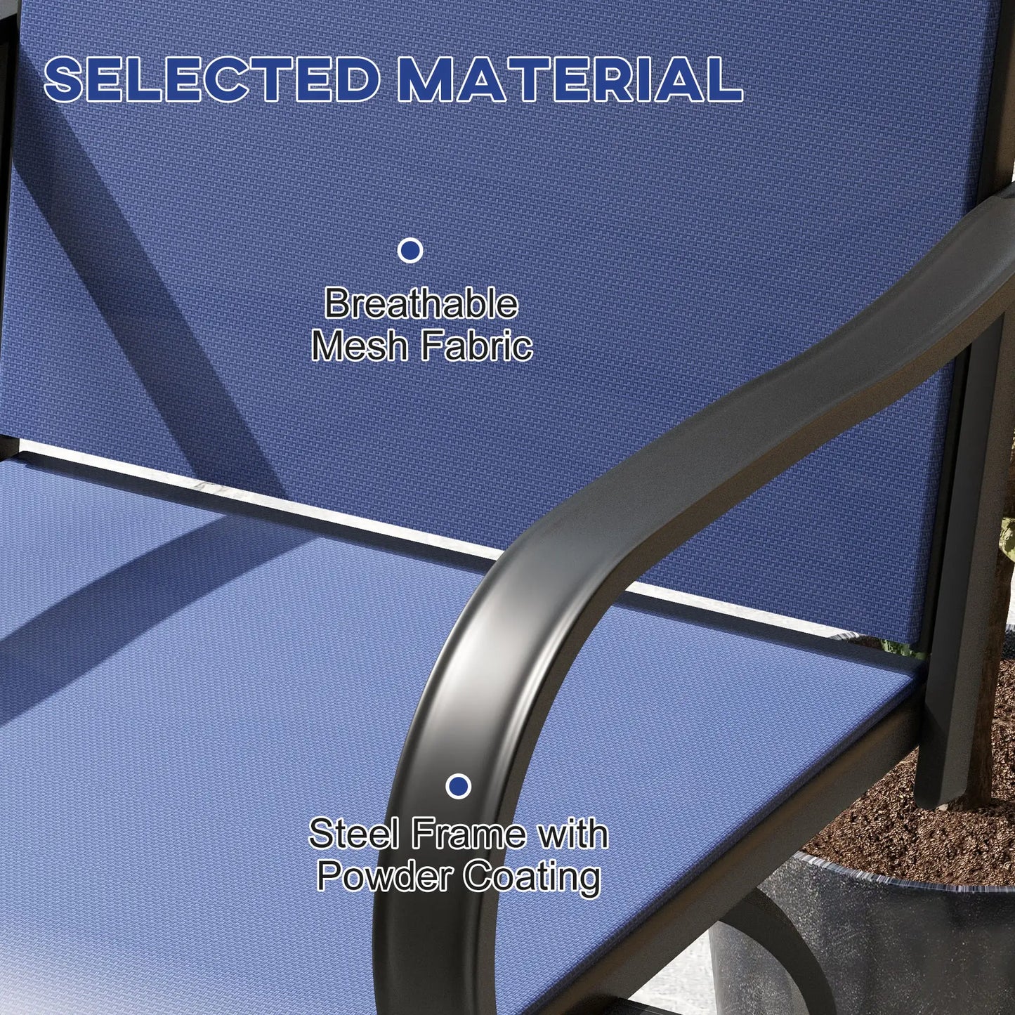 Outdoor Bar Stools Set of 2, 360° Swivel, 26.8" x 29.5" x 48.4", Navy Blue Bistro Sets at Gallery Canada