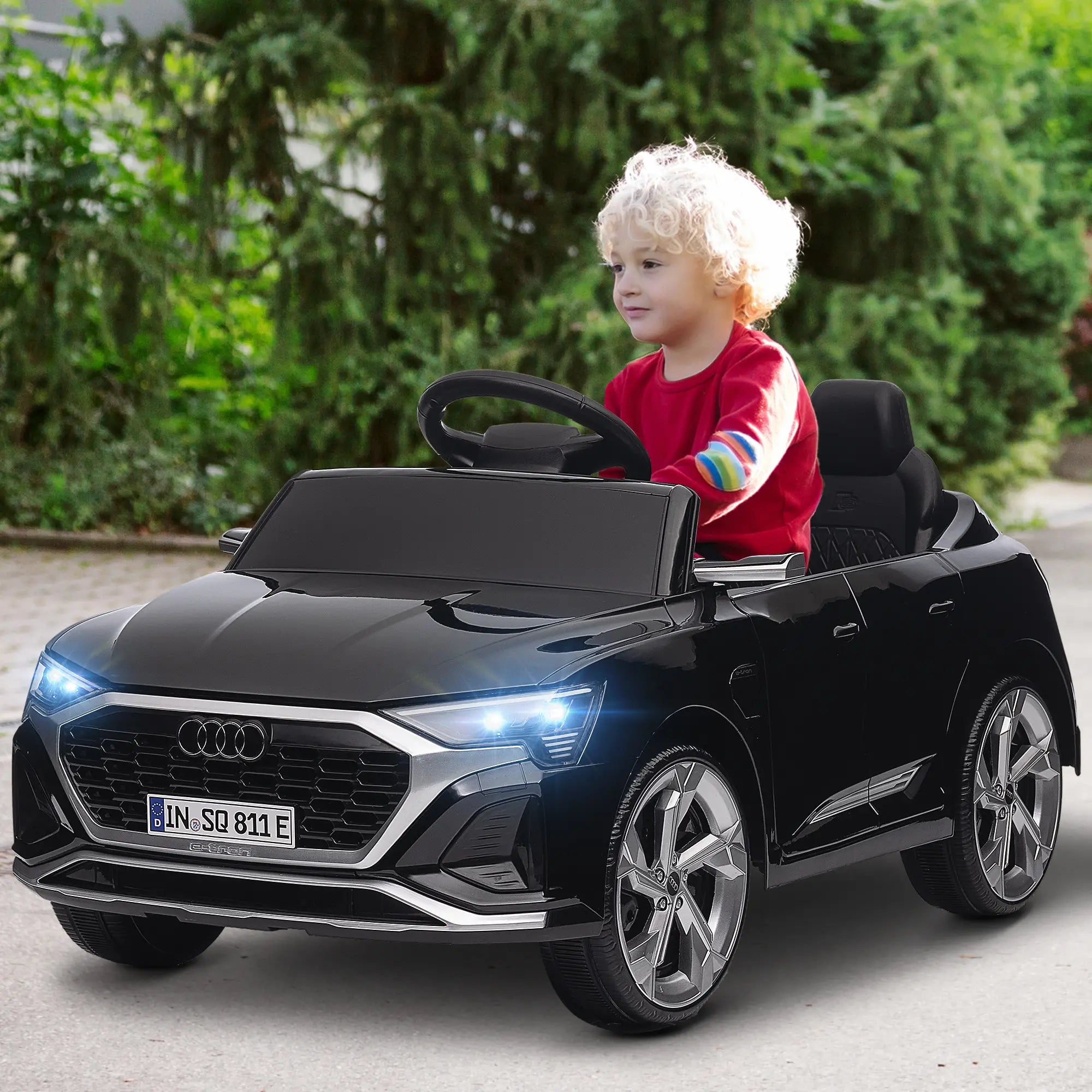 12V Kids Electric Car, Audi Q8 E-Tron Sportback, Remote Control, Black Electric Toy Cars at Gallery Canada