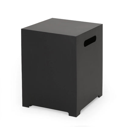 Metal Propane Tank Cover Side Table, 15.5" L x 15.5" W x 20" H, Dark Grey Patio Side Tables at Gallery Canada