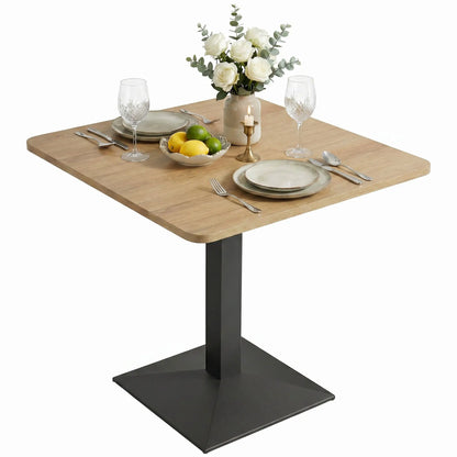 28" Square Dining Table, Modern Steel Base, Dark Brown Bar Tables & Dining Tables at Gallery Canada