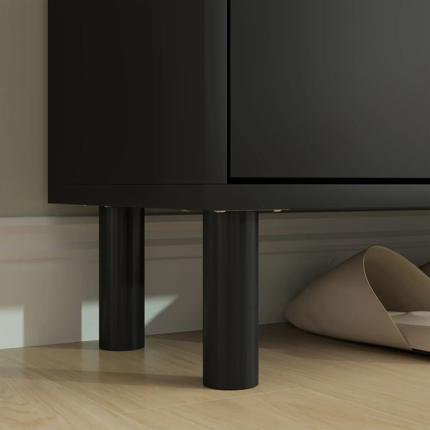 2 Drawers Shoe Storage Cabinet, Adjustable Shelves, 16 Pairs, Black Shoe Storage Cabinets & Racks at Gallery Canada