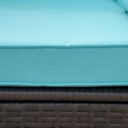 7-Piece Outdoor Wicker Sectional Sofa, Deep Coffee, Light Blue Patio Furniture Sets at Gallery Canada