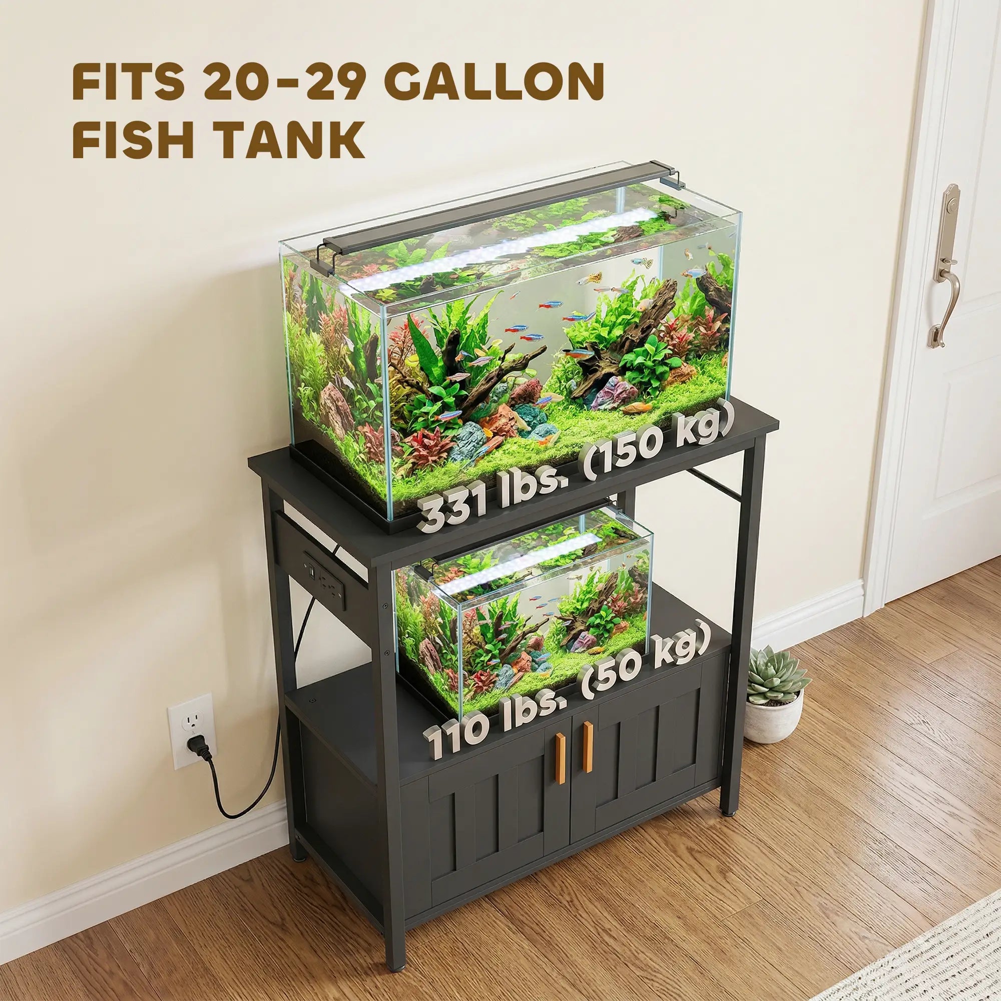 20-29 Gallon Fish Tank Stand Aquarium Stand 330 LBS Capacity for Home, Office, 30.7