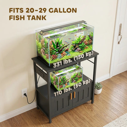 20-29 Gallon Fish Tank Stand Aquarium Stand 330 LBS Capacity for Home, Office, 30.7" x 15.7" x 31.9", Black Small Animals at Gallery Canada