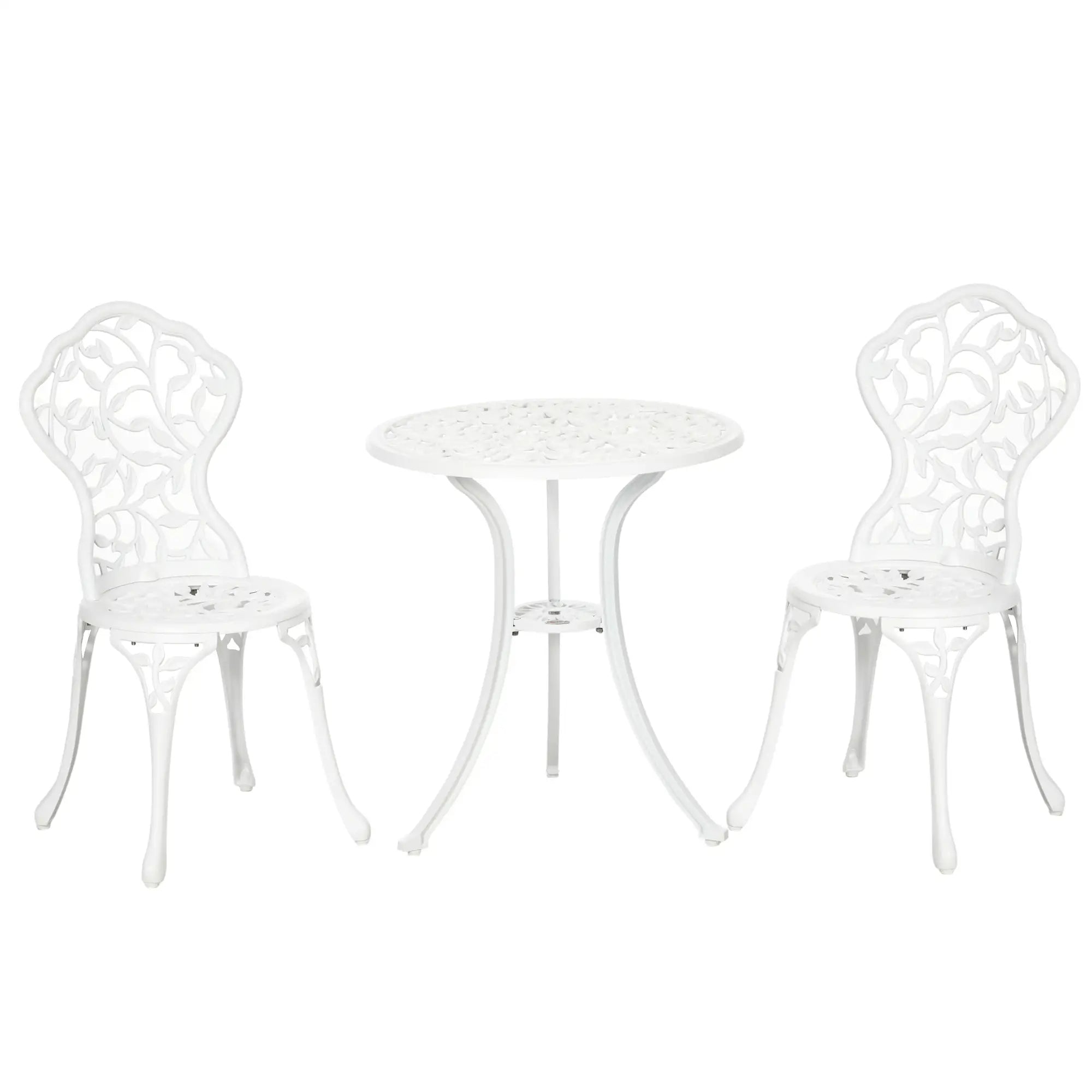 3-Piece Outdoor Furniture Set, Patio Table and Chairs, White Bistro Sets at Gallery Canada