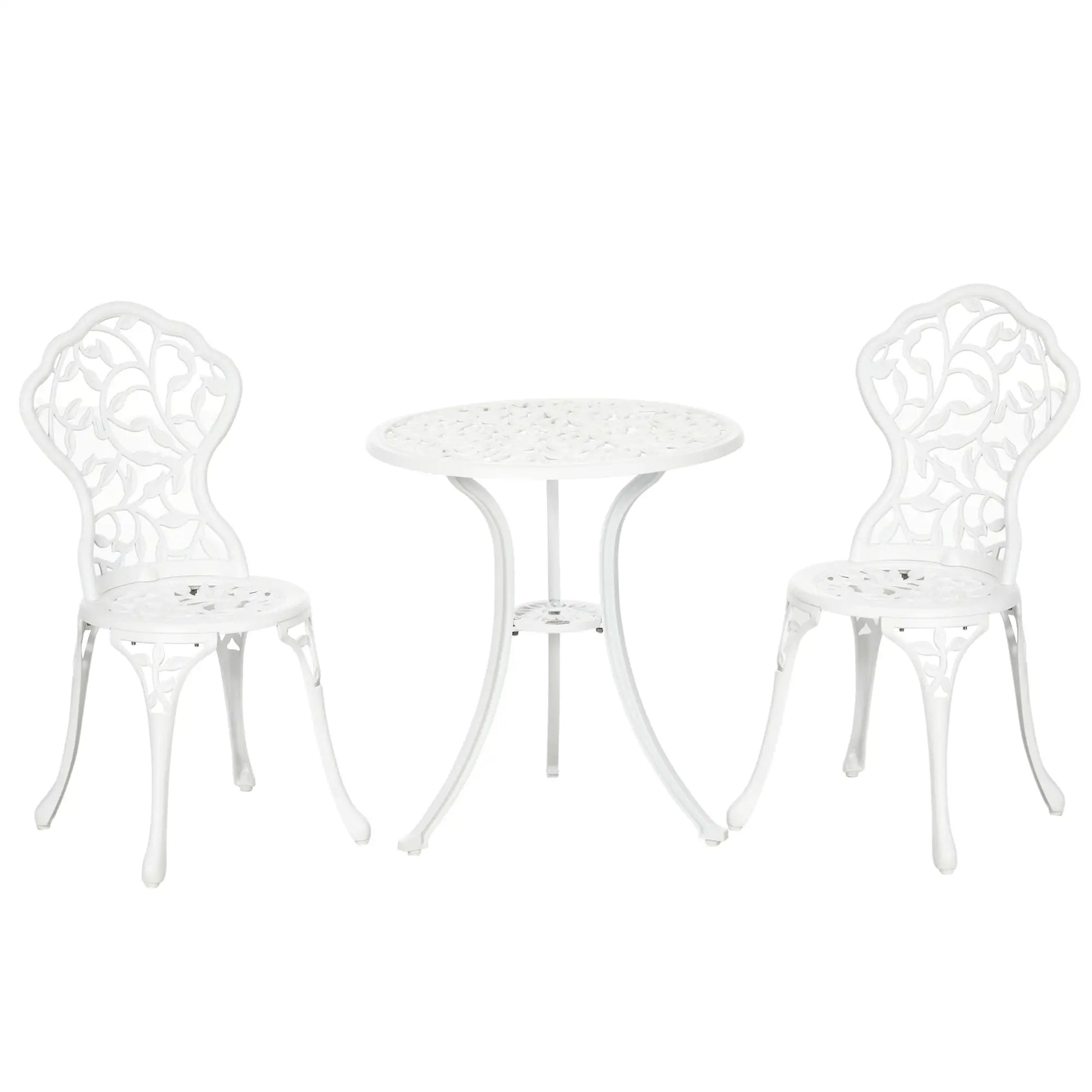 3-Piece Outdoor Furniture Set, Patio Table and Chairs, White Bistro Sets at Gallery Canada