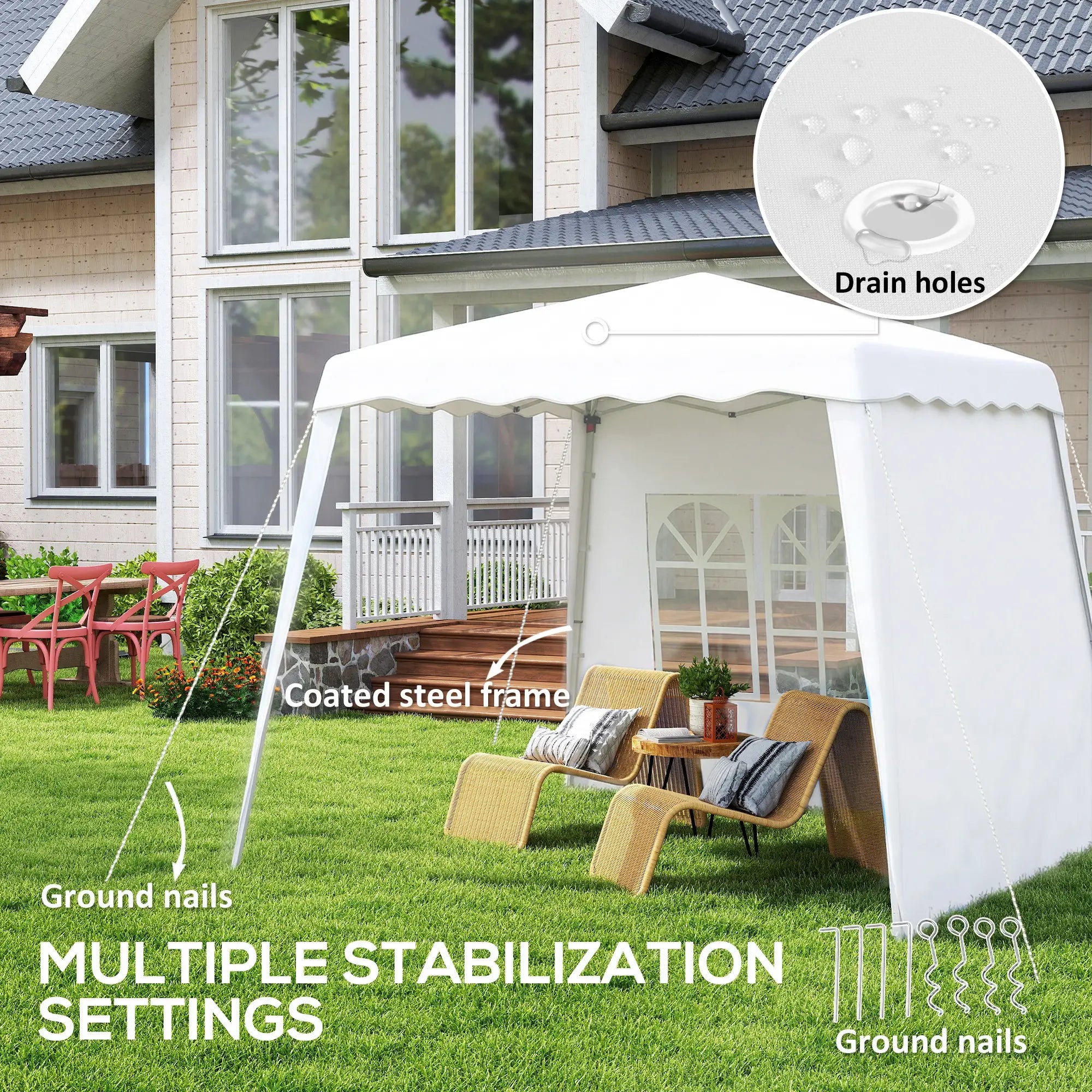 Pop Up Canopy Tent With Sidewalls, UV50+, Carry Bag, Slant Legs, 8 x 8ft Pop Up Canopies at Gallery Canada