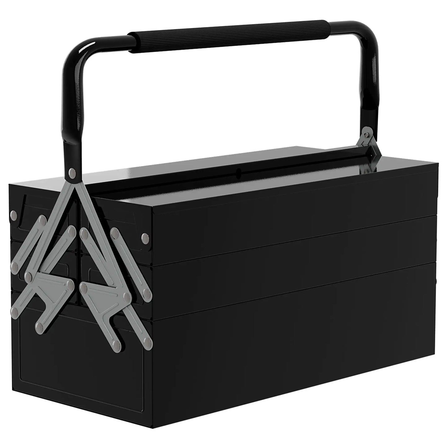 18 Inches Metal Tool Box, 5-Tray Cantilever Steel Chest, Black Tool Organizers at Gallery Canada