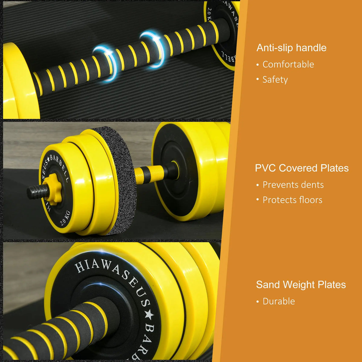 Adjustable Dumbbell Barbell Set 66lbs, Strength Training, Home Gym Dumbbells & Barbells at Gallery Canada