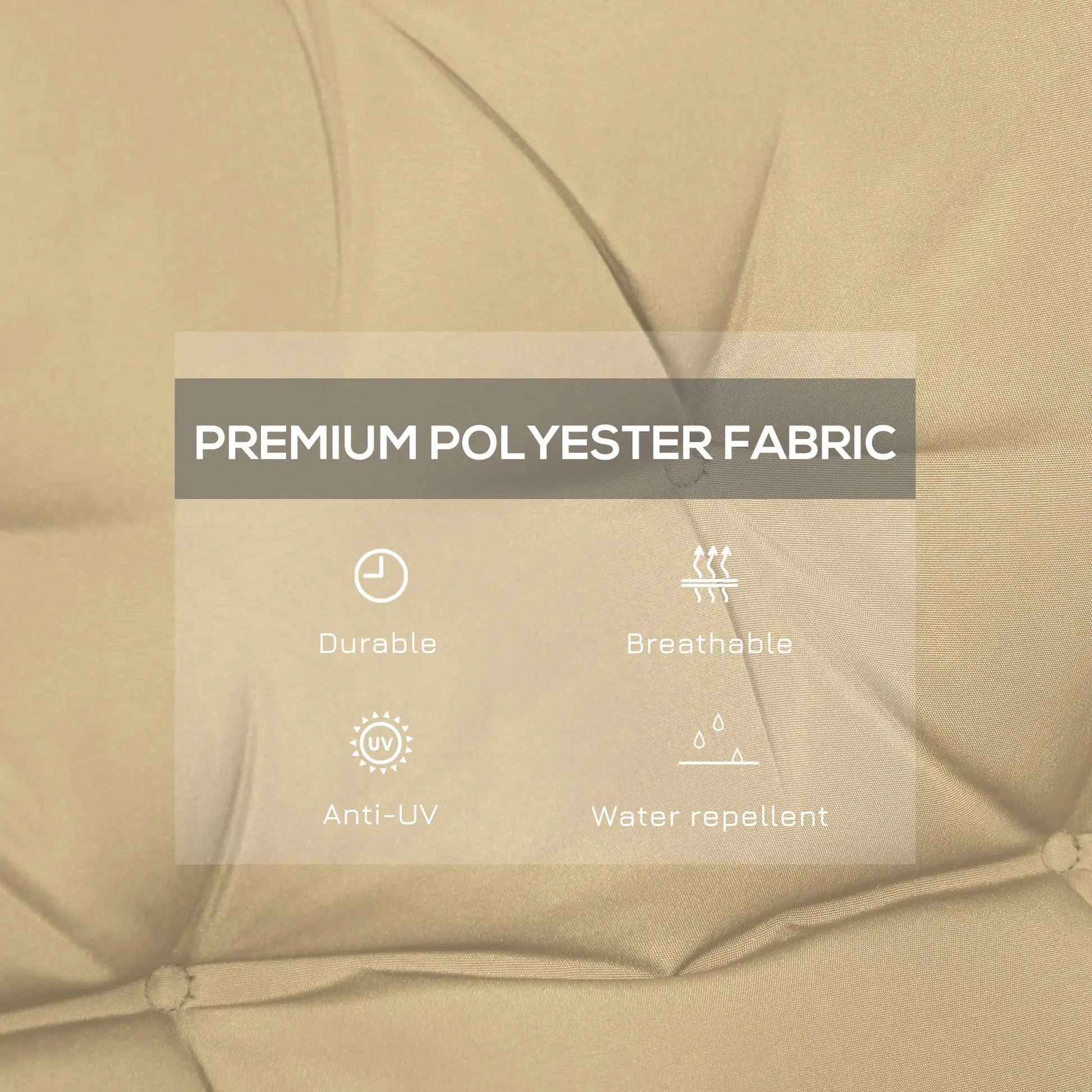 2-Seater Garden Bench Cushion, Swing Chair Mat Replacement, 39.4"x38.6", Khaki Patio Chair Cushions at Gallery Canada