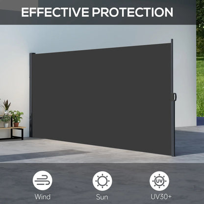 13' x 6' Retractable Side Awning, Outdoor Privacy Screen, Black Retractable Side Awning at Gallery Canada
