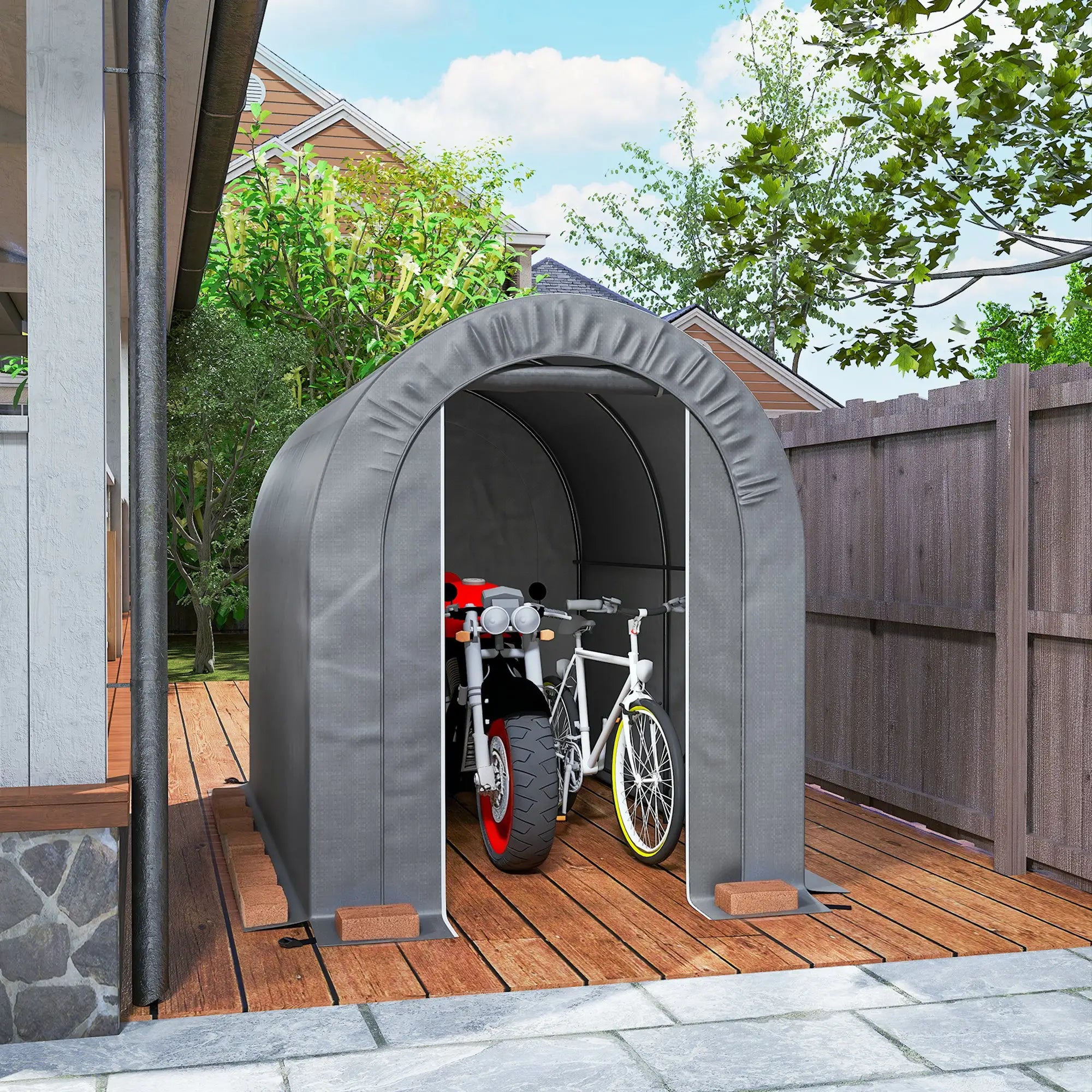 5X8 FT Outdoor Storage Shed, Light Grey Sheds at Gallery Canada