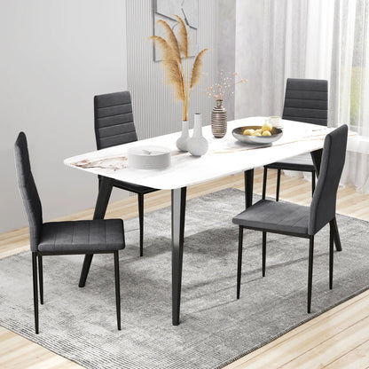 Modern Dining Chairs, Set of 4, High Back Upholstery, Metal Legs, Grey Dining Chairs at Gallery Canada
