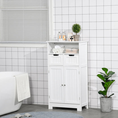 Freestanding Bathroom Cabinet, Adjustable Shelf, Drawers, Small, White Bathroom Cabinets at Gallery Canada