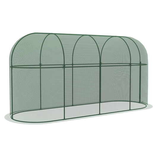 9.8' x 3.3' Plant Protector Tent, Crop Cage with Zipped Door and Ground Stakes, for Garden, Yard, Lawn - Gallery Canada