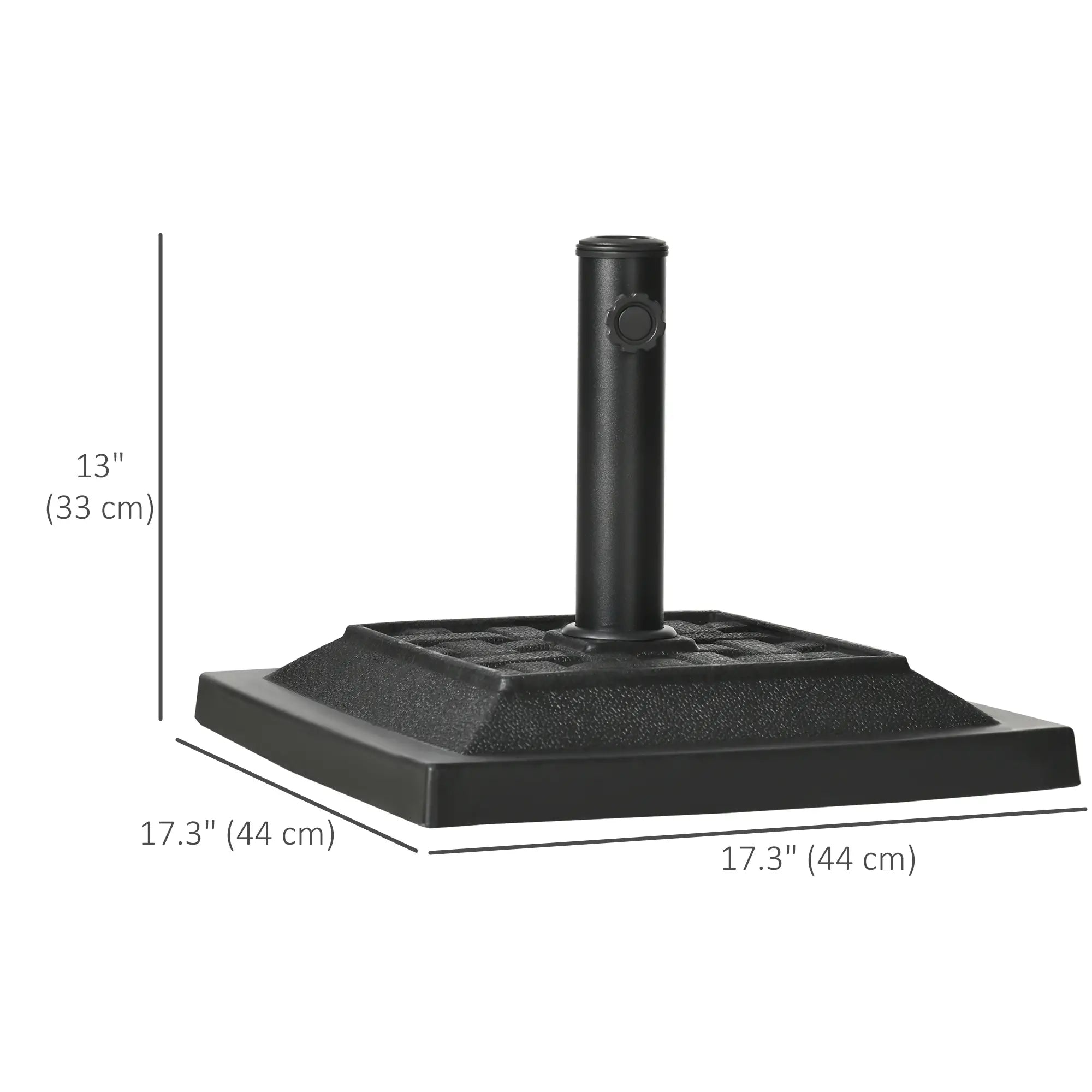 26 lb Heavy Duty Patio Umbrella Base, Square Resin Stand, Outdoor, Black Umbrella Bases at Gallery Canada