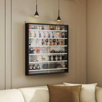 7-Tier Glass Display Cabinet, Black And White Display Bookshelves at Gallery Canada