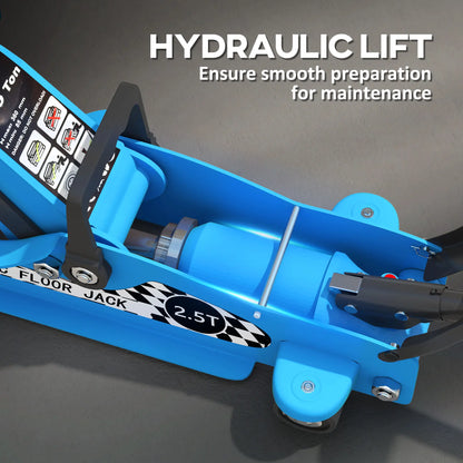 Hydraulic Racing Floor Jack, 3.1"-14.1" Lifting Range, 2.5 Ton Capacity, Blue Automotive at Gallery Canada