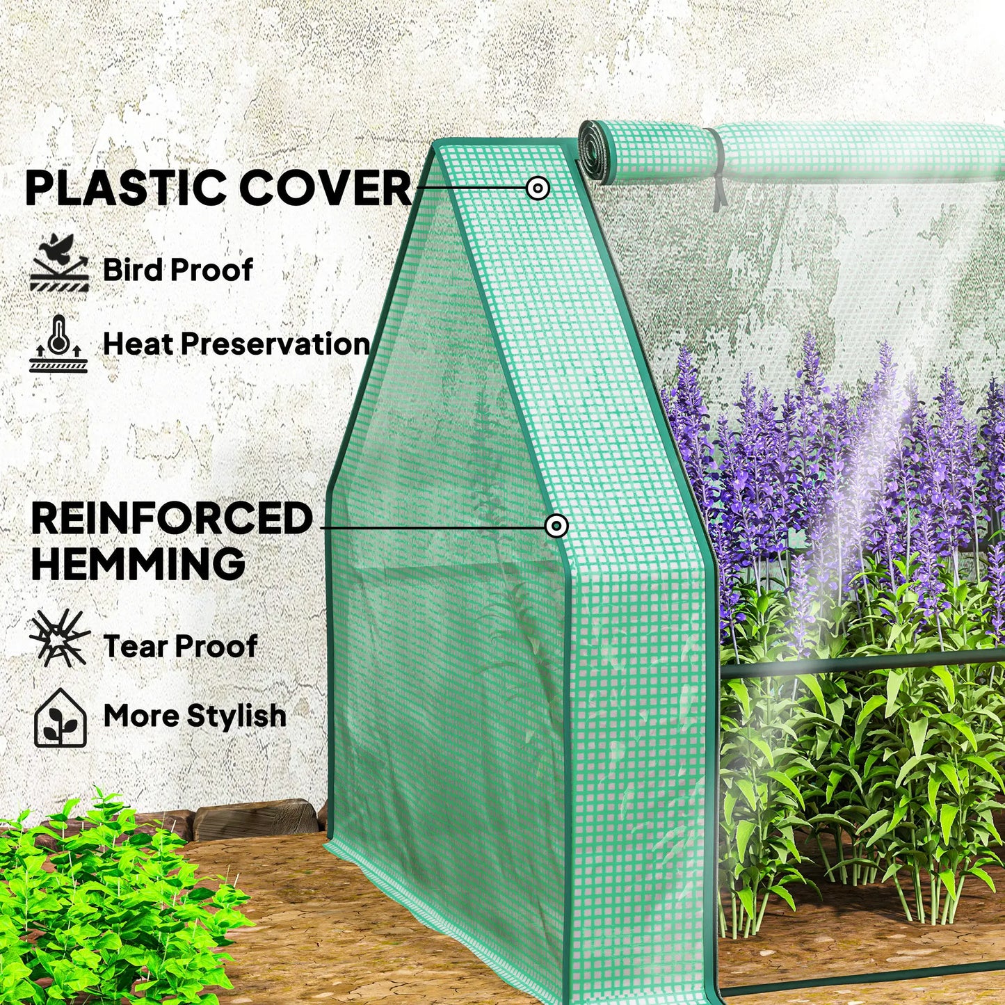 Portable Mini Greenhouse Tunnel, Growing Tent, w/ Zippered Doors, Green Greenhouses at Gallery Canada