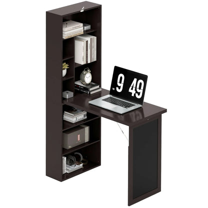 Fold-Out Convertible Office Desk, Wall Mount Computer Desk, Brown Writing Desks Brown at Gallery Canada