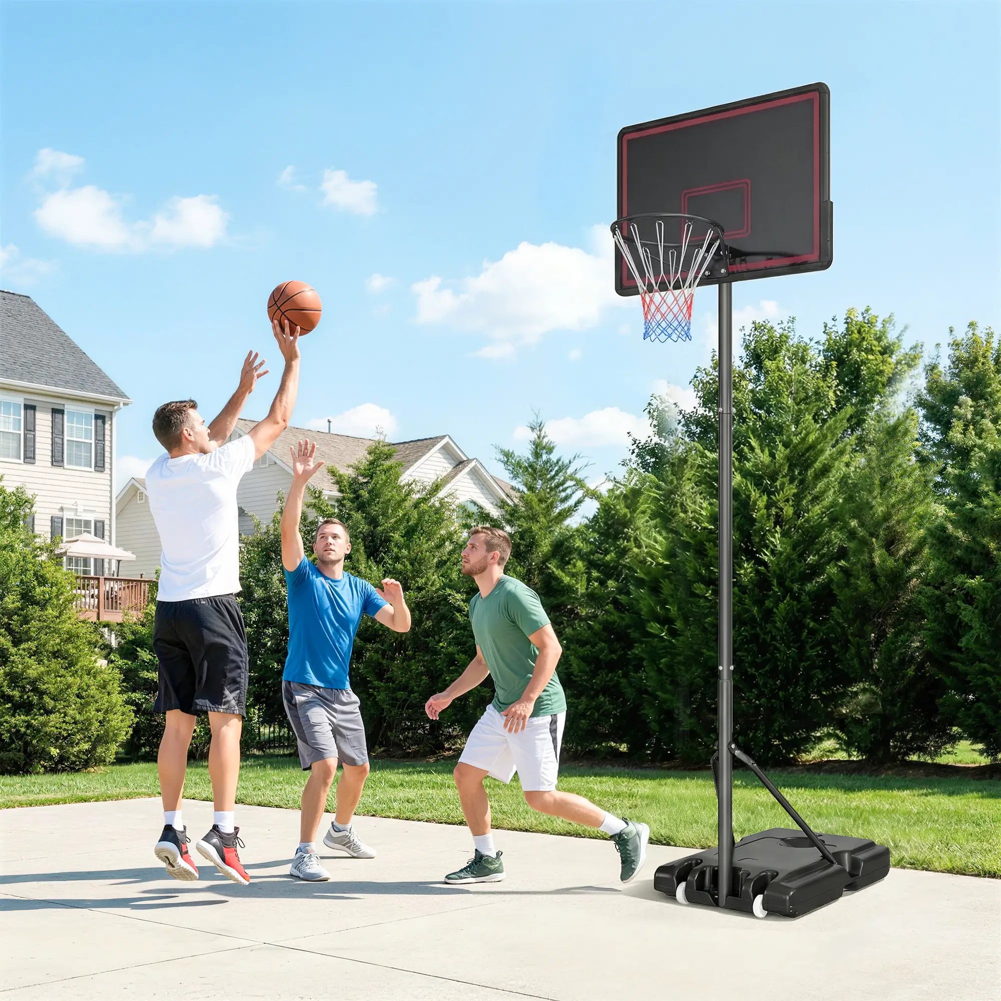 Portable Basketball Hoop, 4.4-10ft Adjustable Height With Wheels Basketball at Gallery Canada